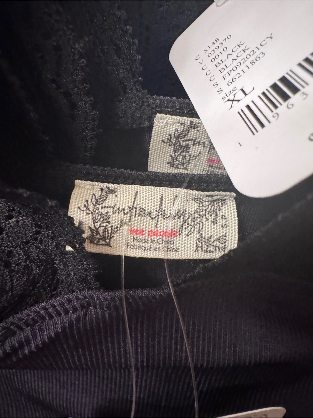 Free People Intimately Power Play Cami Black Lace NWT S XL - Picture 6 of 8